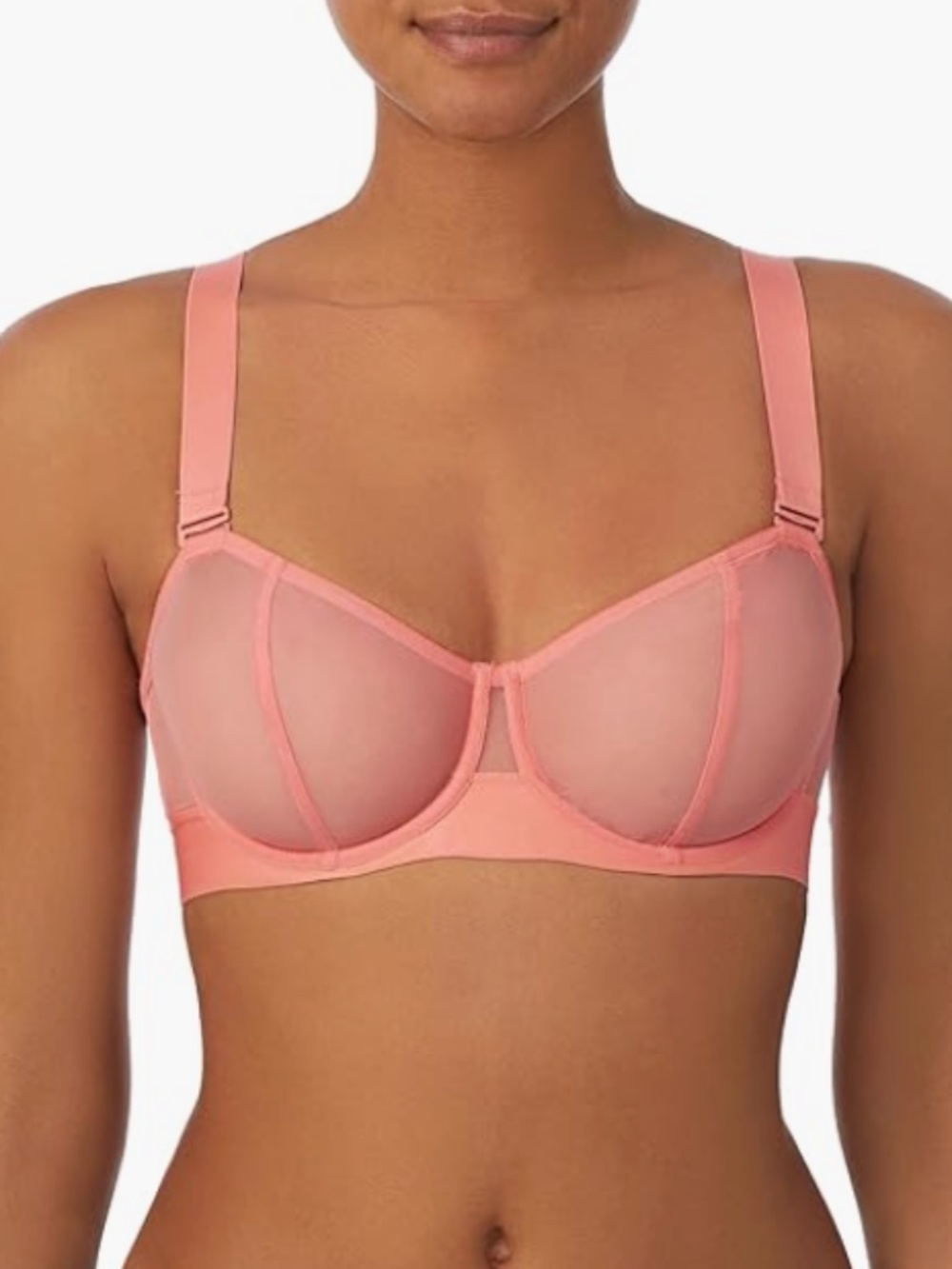 DKNY Women's Sheers Convertible Strapless Bra Shell Pink Size 36A 10444
